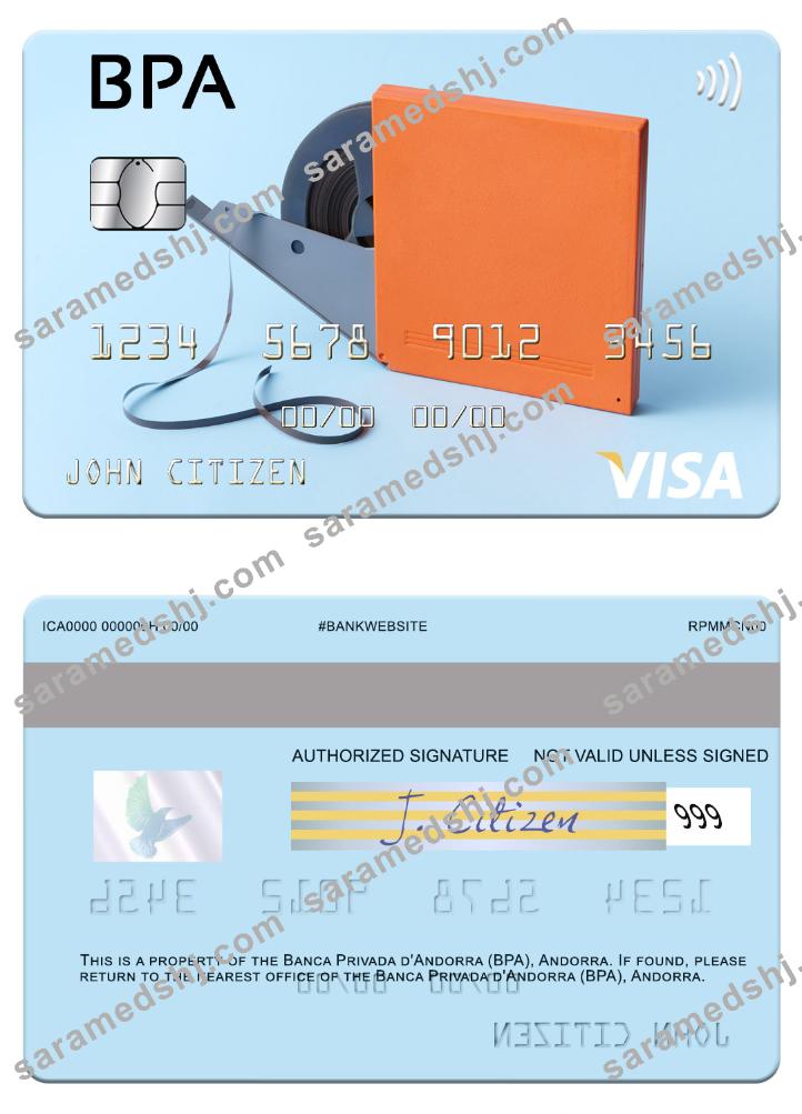 Andorra Banca Privada d'Andorra (BPA) visa card